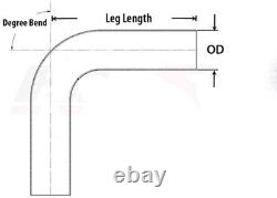 Pouce 4 (102 mm) 45 degrés coude en fibre de carbone, diamètre extérieur 4, longueur de jambe 6 I