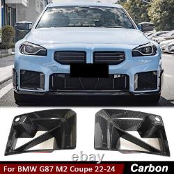 Pour BMW M2 G87 Coupé 2022UP COUVERCLE D'INSERTS DE CONDUIT D'ADMISSION D'AIR AVANT EN CARBONE RÉEL