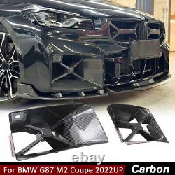 Pour BMW M2 G87 Coupé 2022UP Couverture des inserts de conduits d'admission d'air avant en fibre de carbone sec