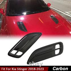 Pour Kia Stinger 2018-23 Couverture de la grille d'entrée d'air d'admission de capot avant en fibre de carbone sec