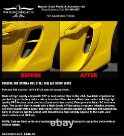Pour Porsche Cayman 981 Carbon Fiber Side Air Intake Vents Bodykits Glossy
