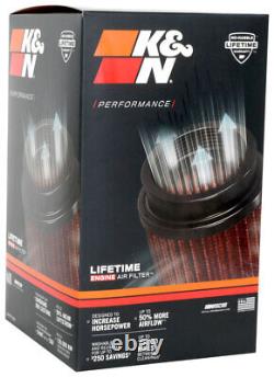 Système d'admission d'air K&N Performance + Filtre à air universel avec dessus en fibre de carbone