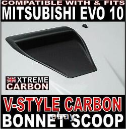 V-style Carbon Bonnet Air Intake Scoop Duct S'adapte À Mitsubishi Evolution 10 Evo X